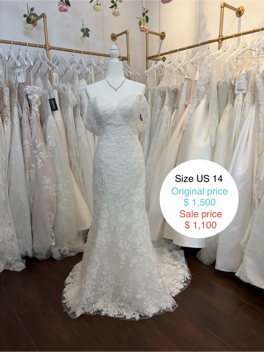 Oxford Ivory Lace Mermaid Wedding Gown